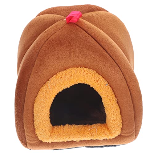 TOBBOMEY Igelhaus für Haustiere Warmes und Schlafnest für Hamster Meerschweinchen und Kleintiere Pflegeleicht und Platzsparend Braunes Plüschbett TOBBOMEY Igelhaus für Haustiere Warmes und Schlafnest für Hamster Meerschweinchen und Kleintiere Pflegeleicht und Platzsparend Braunes Plüschbett von TOBBOMEY
