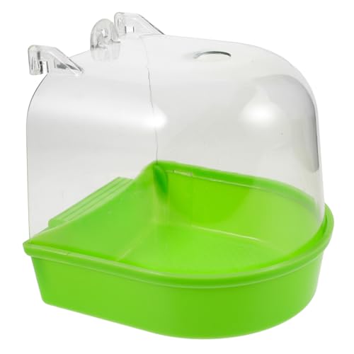 TOBBOMEY Kasten Badebox Conure-Badewanne Sittichbadewanne Vogelkäfig Vogelbad Fink Vogelkäfig Badewanne Vogel Badewannenspielzeug Vogelkäfigbadewanne Vogel hängende badewanne Plastik Green von TOBBOMEY