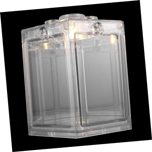 TOBBOMEY Kasten Baustein Fischbecken Wasser- Kuppel Fischfutter Futterspender Luft Aquarium Mini Mini-Aquarium Desktop-Aquarium-Ornamente Dekorationen für Desktop-Aquarien Acryl Transparent von TOBBOMEY