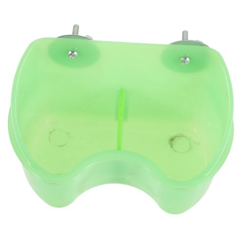 TOBBOMEY Kasten Vogelfutterbox Papageienfutterbecher Papagei Hängebecher Vogeltränke Aus Kunststoff Fressnapf Für Nymphensittiche Vogelfutterbehälter Vogel Wasserhalter Plastik Light Green von TOBBOMEY