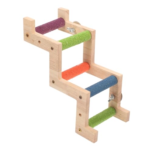 TOBBOMEY Kletterleiter für Papageien Klettergerüst für Hamster Zwitschern Kleiner Käfig für Vögel nager Bird Toys kreative Papageienleiter Papagei Hängeleiter hölzern Colorful von TOBBOMEY