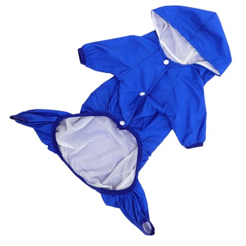 TOBBOMEY Reflektierender Welpen Regenmantel Blaue Hunde Regenjacke – Welpen Regenbekleidung wasserdichte Hundekleidung von TOBBOMEY