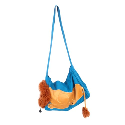 TOBBOMEY Tasche für Haustiere Katzentasche Kleiner Haustierträger Transporttasche für Katzen Taschen pet Backpack hundetüten kotbeutel Katzentrage groß Reisetasche für Katzen Segeltuch Blue von TOBBOMEY