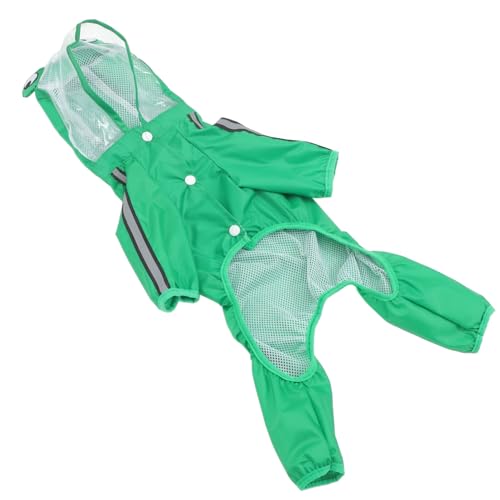 TOBBOMEY Wasserdichter Hunderegenmantel Hundekleidung Mittel Hundebekleidung Hundeponcho Regenmäntel Für Hunde Regenbekleidung Mit Kapuze Für Hunde Regenponcho Welpenmantel Polyester Green von TOBBOMEY