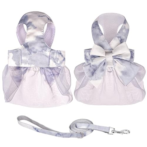 TOBILE Hundegeschirr Nette Mode Gradient Farbe Prinzessin Kleid Haustier Geschirr Kleine Und Mittlere Haustier Leine Set von TOBILE