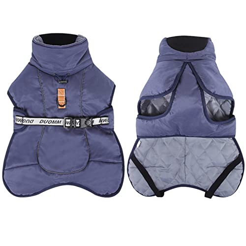 TOBILE Hundekleidung Hundekleidung Winter Warm Jacke Haustier Dicker Wasserdichter Pullover Für Haustier Mittlere Große Welpen Unten Außenbereich Hundelieferer - Blau, XXL von TOBILE