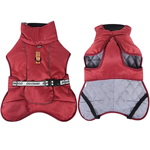 TOBILE Hundekleidung Hundekleidung Winter Warm Jacke Haustier Dicker Wasserdichter Pullover für Haustiere Mittlere Große Welpen Unten Außenbereich Hundelieferer - Rot, 6XL von TOBILE