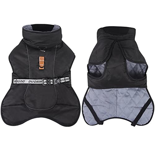 TOBILE Hundekleidung Hundekleidung Winter Warm Jacke Haustier Dicker Wasserdichter Pullover für Haustiere Mittlere Große Welpen Unten Außenbereich Hundelieferer - Schwarz, 4XL von TOBILE