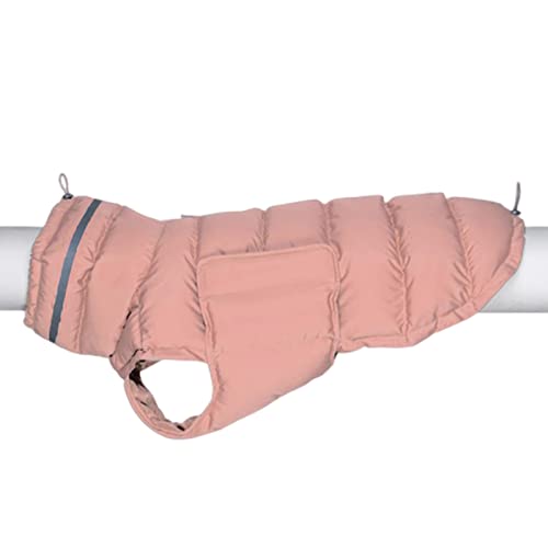 TOBILE Hundekleidung Winter Warm Hundekleidung Winddicht Wasserdicht Dicke Haustier Hund Unterjacke Verstellbare Baumwolle Groß Hund Rosa, M von TOBILE