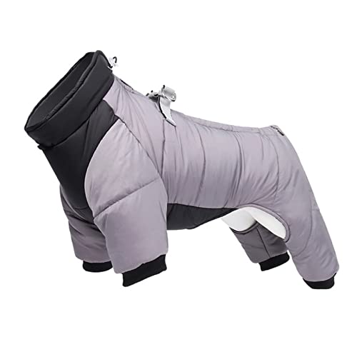 TOBILE Hundekleidung Winter Warm Verdickung Haustier Hundejacke Wasserdichte Hundekleidung Für Kleine Mittlere Hunde Welpen Kleiderhaken Schlaufe Grau, XL von TOBILE