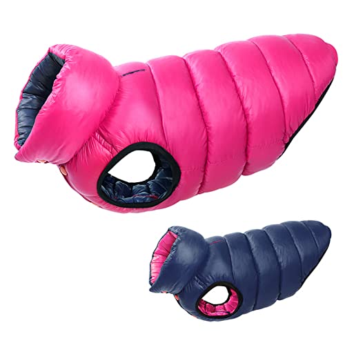 TOBILE Hundekleidung warme Winter-Hundebekleidung Weste wendbar Hundemantel 3-lagig Haustierkleidung wasserdicht Outfit für kleine große Hunde - Rose, XL von TOBILE