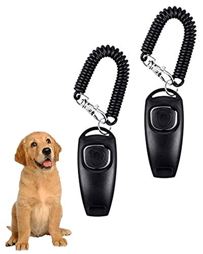 TODREMOU Hundepfeife Rütter Rückruf Hundepfeifen-Armband Hunde Pfeifen Pfeife Hund Hundepfeiffe Hochfrequenz, Hund-Klicker Hundeklicker Set (Schwarz) von TODREMOU