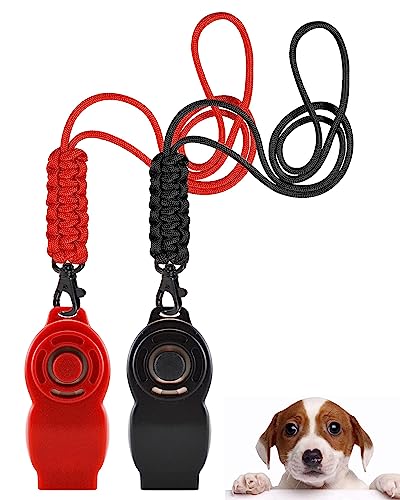 TODREMOU Hundepfeife Rütter Rückruf X 2 Pack-Hochfrequenter Ton, 2-In-1-Design, Professionelles Hundetraining, Kann Vom Menschlichen Ohr Gehört Werden，A (Schwarz+Rot) von TODREMOU