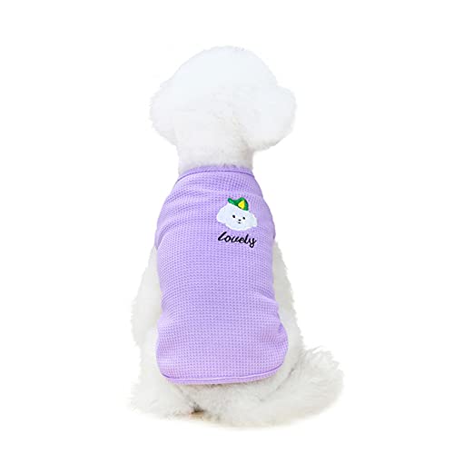 Dog Summer Vest Dog T Shirt Dog Clothes Cat Clothes Pets Kitten Clothes Dog Clothes For Small Dogs Clothes For Dogs Comfortable Pet Clothes 20,purple von TOEFIT