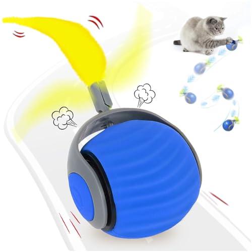 Speedy Tail 2.0 Interaktives Katzenspielzeug, Katzenspielzeug Ball Elektrisch mit Schwanz und USB-Aufladung Magic Ball Hund Automatisches Katzenspielzeug Rollender Katzenball für Kleine Katzen von TOGETDREAM