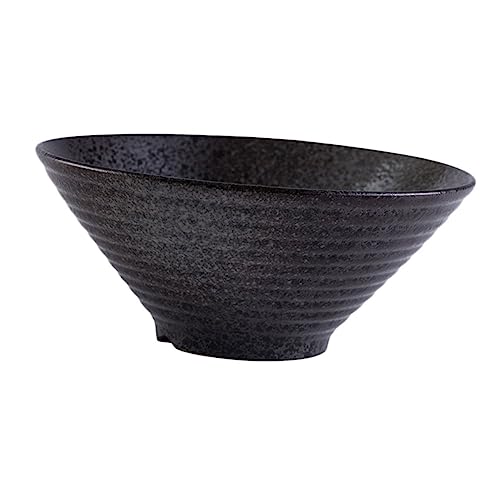 1Stk Ramenschale aus Keramik Joghurtbehälter Nudelsuppenschalen große Nudelschalen japanisch Nudelbehälter Ramen Bowl instant Noodle Bowl Ramen-Schüssel kreative Schüssel Black TOGEVAL von TOGEVAL