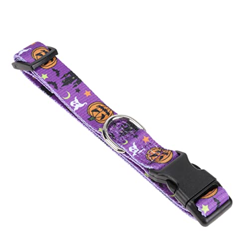 1stk Halloween-Kragen Halloween-katzenfliege Halloween-kostüm Halloween-geschirre Halloween-haustierhalsband Kleines Welpenhalsband Halloween-hundehalskette Violett Polyester TOGEVAL von TOGEVAL