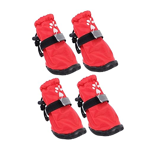 TOGEVAL 4 Stück Haustier Regenstiefel Heimtierbedarf Outdoor Haustierschuhe wasserdichte Hundeschuhe rutschfeste Welpenschuhe Wasserdichter Hundestiefel wasserdichte von TOGEVAL