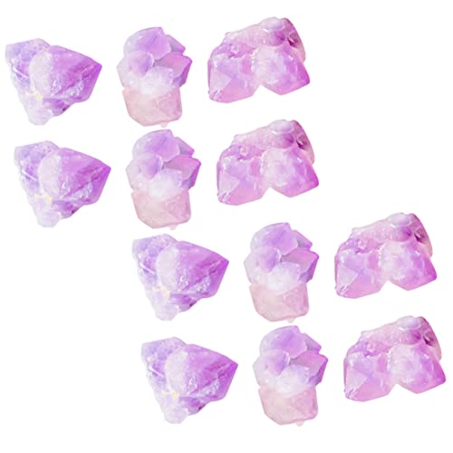 TOGEVAL 1 Packung Natürliches Erz Dekosteine ​​für Vase Pflanzendekorationen Amethyststein Duftdiffusorsteine Geode Figur Saftige Felsen Steindekor Amethystperlen Kristall Violett von TOGEVAL