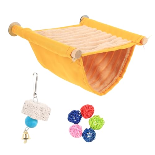 TOGEVAL 1 Satz Haustier Hängematte haustierbett petbett Vogelkäfigbett Bird Toys Sittich Schlafzelt Vogelspielzeug vogelhaus Hamster Unterschlupf Haustier-Papagei-Hängematte hölzern von TOGEVAL