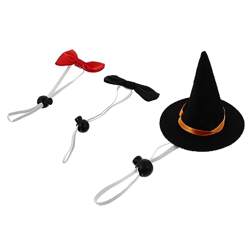 TOGEVAL 1 Satz Hexenhut Für Haustiere Hunde-Halloween-hüte Halloween-kostüme Für Hunde Schleifen Hundehalsband Haustier-hexen-Display Festival-Haustier-kostüm-Accessoire Katzenhüte Stoff von TOGEVAL