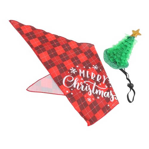 TOGEVAL 1 Satz Hunde-Haustier-weihnachtsset Weihnachtsdeko Weihnachtsfeier Haustierkostüm Dreieckstuch Für Hunde Hundeschal Dekor Katzenbandana Hundemütze Zu Weihnachten Polyester von TOGEVAL