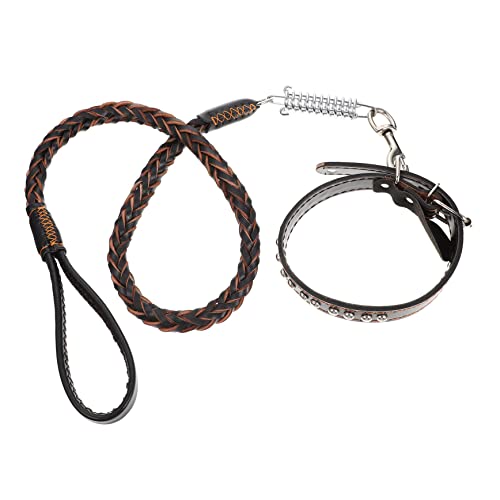 TOGEVAL 1 Satz Hundeleine hundegurt hundelaufband Halsband Hunde hundegürtel mittlerer Kragen Laufleine für Welpen mittelgroßes Hundehalsband Hund verstellbares Halsband Haut Black von TOGEVAL