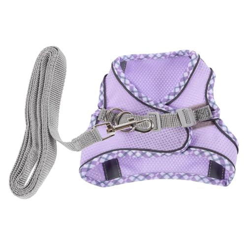 TOGEVAL 1 Satz Katzenleinenweste Hundeleine Little Pets leuthalsband Hunde Hundezubehörset Hunde anziehsachen katzenklo Hundeweste Multifunktionales Hundegeschirr Polyester Violett von TOGEVAL