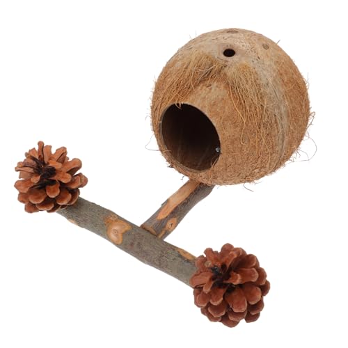 TOGEVAL 1 Satz Nestpfosten Für Papageien Natural Pine Cones Kleine Vogelspielzeuge Vogel Ruhestand Rahmenhalter Sitzstangen Für Vogelkäfige Stehender Stock Eines Papageis Brown Holz von TOGEVAL