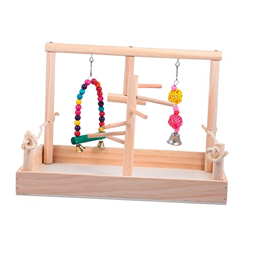 TOGEVAL 1 Satz holzspielzeug holzspielsachen Bird Toys DIY Spielzeug Educational Toys wackelt mit Spielzeug Taubenspielzeug Spielzeug für Sittiche Vogel hängendes Spielzeug hölzern Khaki von TOGEVAL