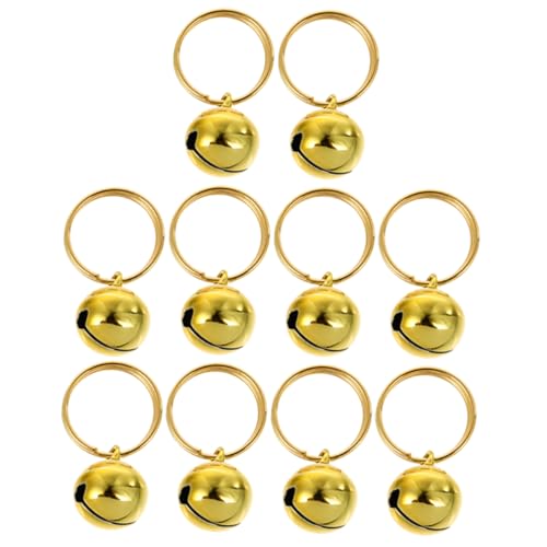 TOGEVAL 10St Haustier Glocke tragbare kleine Glocken Hundeglocke Anhänger kleine Glocken zum Basteln glöckchen Gold golduhr Schlüsselanhänger Bastelglocken DIY Glocken Rostfreier Stahl von TOGEVAL