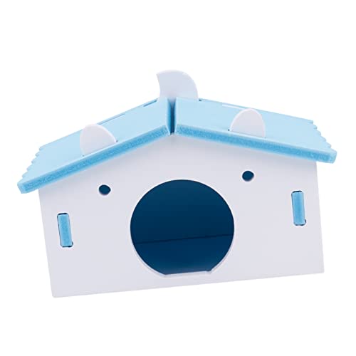 TOGEVAL 1Stk Hamster Nest Schlafhaus hamsterbett pet Bed Wear-Resistant Hamster House haustierfeldbett petbett Kleintierhaus Hamsterversteck Hamsterhaus Schlafnest für Hamster hölzern Blue von TOGEVAL