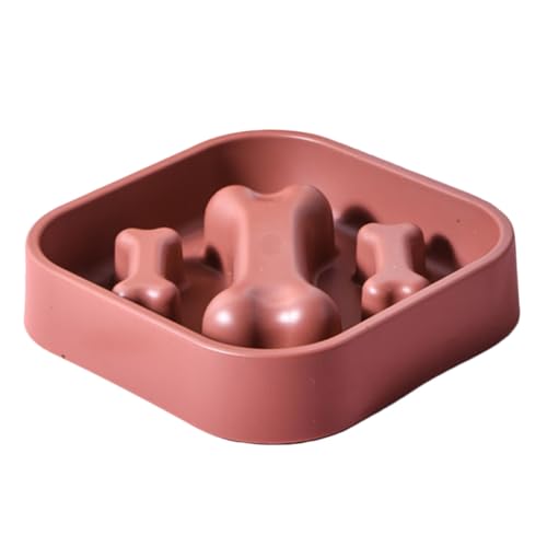 TOGEVAL 1Stk Haustiernapf Hund erstickungsfester Napf Haustier langsam Welpen-Puzzle Blähstopp-Hundenäpfe plastikschälchen pet Supplies hundekot Slow-Food-Bowl Trainingsschüssel Essen rot von TOGEVAL