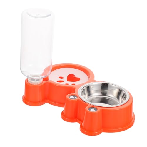 TOGEVAL 1Stk Haustiernapf Lebensmittelbehälter Automatischer Wasserspender für Katzen Essen Fall Dog Bowl Hunde schüssel Katzennapf Katzennäpfe Hundenapf Fressnapf für Hunde Plastik Orange von TOGEVAL