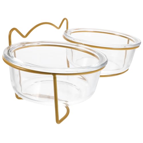 TOGEVAL 1Stk Katzennapf aus Glas tilty Bowl pet Supplies Food containers katzenfutter schüssel hundeschale Futternapf für Katzen Erhöhter Katzennapf Haustiernapf Kippen Hundenapf Eisen von TOGEVAL