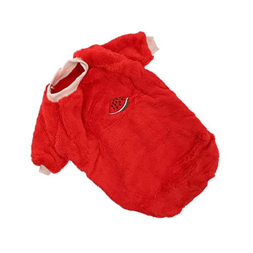 TOGEVAL 1Stk Kleidung für Haustiere Winterjacke für Hunde Winterkleidung für Hunde ausgestopfter Welpe tierkostüme hundemantel Hund warme Kleidung hundekleidung Winter Polyester rot von TOGEVAL