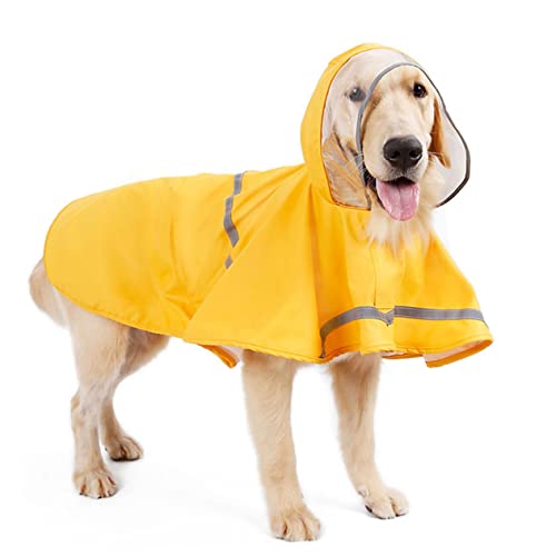 TOGEVAL 1Stk Regenmantel für Hunde wasserdichte Regenjacke Hunderegenmantel Welpe Warnschutz Regenjacke Regenjacken für Hunde wimperntusche Haustier-Regentuch Hunde-Regen-Hoodie Yellow von TOGEVAL