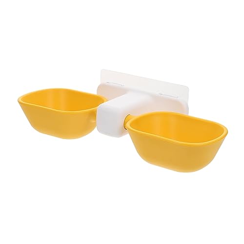 TOGEVAL 1Stk Schüssel zum Aufhängen für Haustiere Wassernapf Wasserspender für Haustiere pet Feeder pet Food Container Doppelschüssel für Haustiere Plastikschüssel für Haustiere Yellow von TOGEVAL