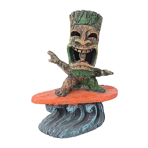 TOGEVAL Aquarium Fisch Tank Hideout Dekorationen Lebensechte Treeman Surfing Ornament von TOGEVAL