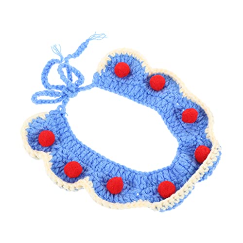 TOGEVAL 1Stk gestricktes Katzenhalsband Weihnachtsdekoration Weihnachts-Haustier-Halskette tierkostüme tierische bescherung gestrickter Kragen für Haustiere für Hunde Garn Blue von TOGEVAL