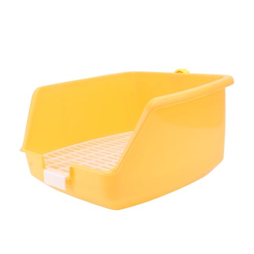 TOGEVAL 1stk Kaninchentoilette Badezimmer Minihase Hasenbettwäsche Für Haustier-toiletten-töpfchen-Trainer Kleine Tiertoilette Mini-Hasen Einstreu Für Kleintiere Wurf Zug Plastik Yellow von TOGEVAL