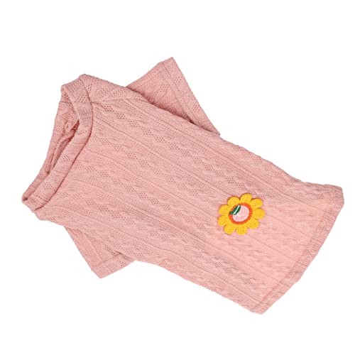 TOGEVAL 1stk Kleidung Für Haustiere Hund Warmes Tuch Meerschweinchen-Shirt Wintermantel Hundepullover Kleines Haustierkostü Winterpullover Für Welpen Süße Hundekleidung Rosa Stricken von TOGEVAL