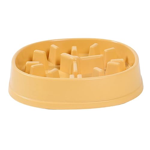 TOGEVAL 1stk Slow-Food-Bowl Interaktiver Futterautomat Für Hunde Interaktive Futternäpfe Blähstopp Katzennapf Puzzle Hundenapf Hundefutter-rätsel Hundenapf Langsam Füttern Plastik Yellow von TOGEVAL