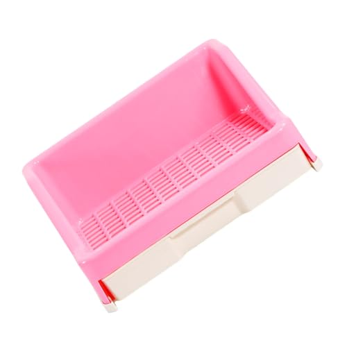 TOGEVAL 1stk Toilette Mit Haustierschublade Kleines Pinkel Toilette Toilettentraining Für Kaninchen Kaninchen-töpfchen-trainingstoilette Töpfchen-Zug-häschen Rosa Plastik von TOGEVAL