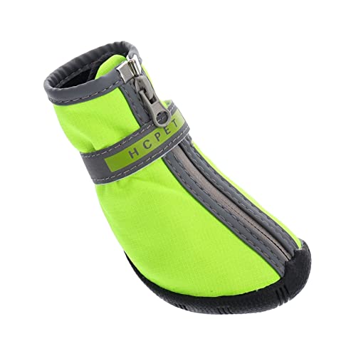 TOGEVAL 2 Paar Haustierschuhe Schneestiefel Für Haustiere Hundestiefel Für Große Hunde Hundepfotenschutz Chihuahua-Schuhe Für Hunde Hundeschuhe Für Kleine Hunde Jackenstoff Green von TOGEVAL