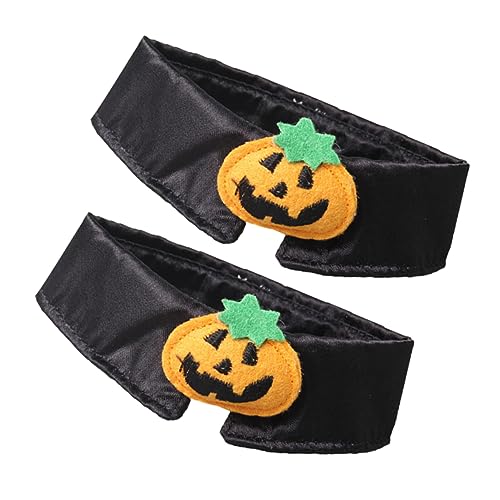 TOGEVAL 2 STK Haustier Fliege Kürbis Hundehalsband Katzenhalsband Halloween- Für Süße Haustierfliege Hund Dekorative Halskette Halloweenkostüm Katze Fliege Kragen Polyester von TOGEVAL