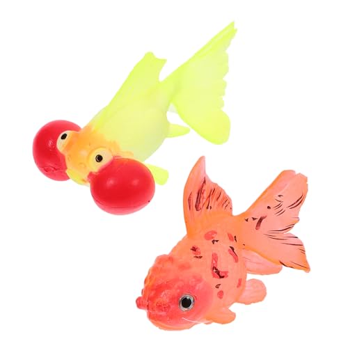 TOGEVAL 2 Stück Leuchtende Simulierte Goldene Schwimmende Koi Leuchtende Clownfische Schwimmende Aquarium Dekoration Tropische Fische Künstliche Goldfische Schwimmende von TOGEVAL