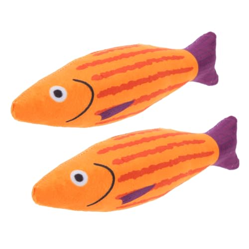 TOGEVAL 2St Kauspielzeug für Katzen Kitten Spielzeug plushie cat Kauspielzeug für Haustiere Katze Katzenminze Fisch Kinderspielzeug Spielzeuge Katze Fisch Spielzeug süßes Katzenspielzeug von TOGEVAL