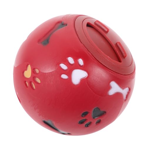 TOGEVAL 2St Trainingsmaterial Tierfutter Leckerbissen für Hunde Trainingsbedarf für Haustiere Spenderkugel behandeln Plüsch Interactive Dog Toys Dog chew Toy Spielzeug rot von TOGEVAL