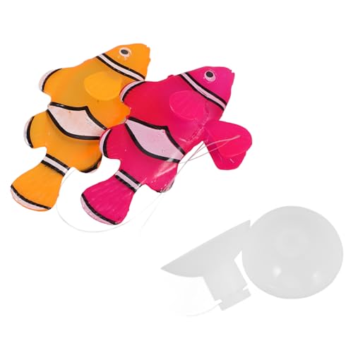 TOGEVAL 2st Aquarium Simulierter Fisch Aquarienfischfigur Künstliche Schwimmende Fische Gefälschter Schwimmender Fisch Aquarienfische Simulationsfisch Dekorative Fischfiguren Kieselgel von TOGEVAL